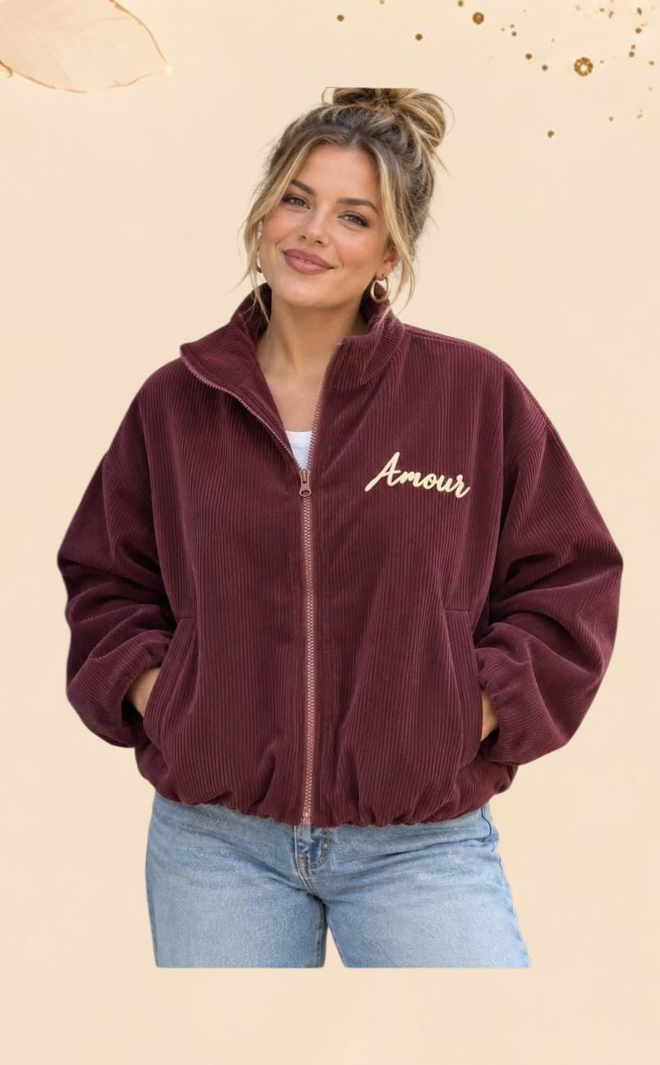 Veste velours "Amour"
